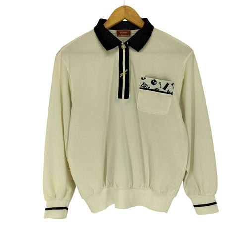 エレッセ ellesse GOLF ロゴ刺繍L/Sポロシャツ レディース L