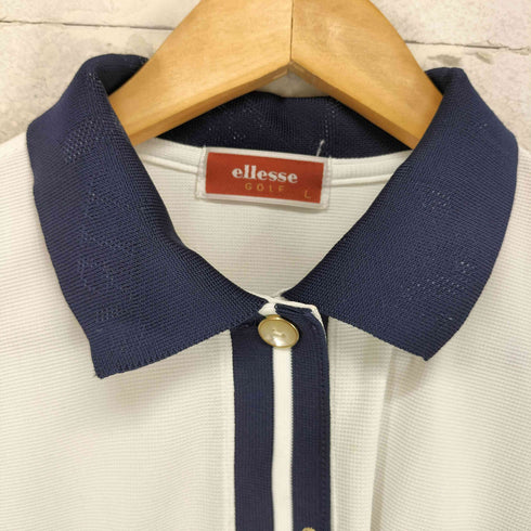 エレッセ ellesse GOLF ロゴ刺繍L/Sポロシャツ レディース L