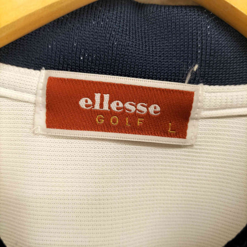 エレッセ ellesse GOLF ロゴ刺繍L/Sポロシャツ レディース L