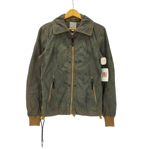 ディーゼル DIESEL 00S OLD 染め 加工 チンスト付き 2Way ダスティ ナイロン フライト ボンバー ジャケット Y2K メンズ import:S