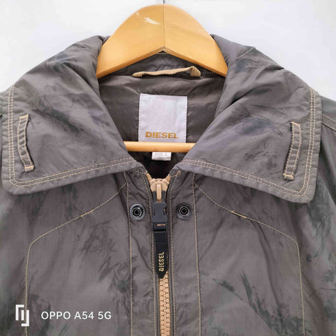 ディーゼル DIESEL 00S OLD 染め 加工 チンスト付き 2Way ダスティ ナイロン フライト ボンバー ジャケット Y2K メンズ import:S