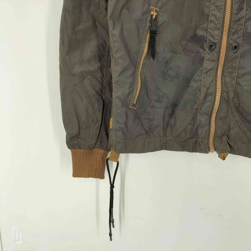 ディーゼル DIESEL 00S OLD 染め 加工 チンスト付き 2Way ダスティ ナイロン フライト ボンバー ジャケット Y2K メンズ import:S
