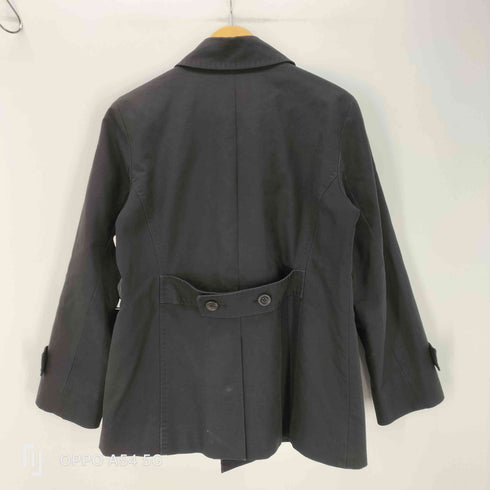 バーバリーロンドン BURBERRY LONDON 裏地ノバチェック ダブル ブラック バルマカーン ステンカラー コート レディース
