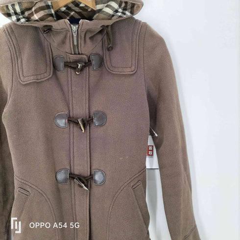 バーバリーブルーレーベル BURBERRY BLUE LABEL 裏地ノバチェック コットン スプリング ダッフル コート レディース 36