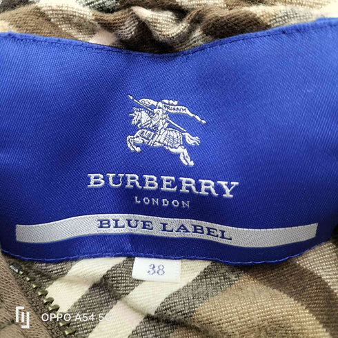 バーバリーブルーレーベル BURBERRY BLUE LABEL 裏地ノバチェック コットン スプリング ダッフル コート レディース 36