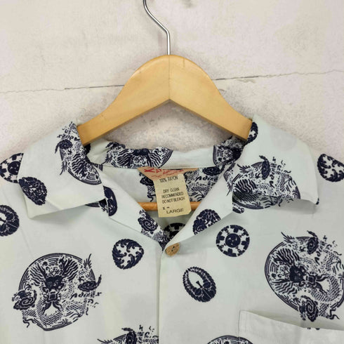 アヴィレックス AVIREX Japanese pattern 和柄 龍 レーヨン アロハシャツ メンズ JPN:L
