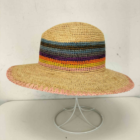 ポールスミス Paul Smith MADE IN ITALY ストライプラフィアハット レディース M