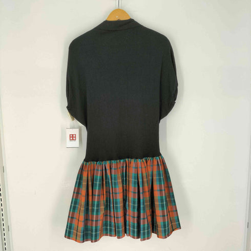 ヴィヴィアンウエストウッドレッドレーベル Vivienne Westwood RED LABEL スクエアネック 変形 ニット ドッキング ワンピース レディース JPN:2