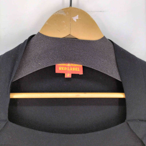 ヴィヴィアンウエストウッドレッドレーベル Vivienne Westwood RED LABEL スクエアネック 変形 ニット ドッキング ワンピース レディース JPN:2