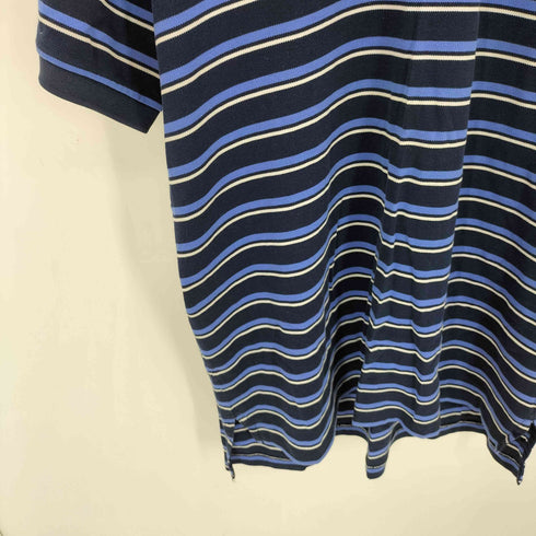ポロバイラルフローレン Polo by RALPH LAUREN 90s~00s ペルー製 ポニー刺繍 ボーダー S/S ポロシャツ メンズ import:L