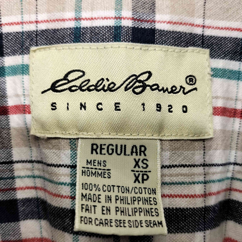 エディーバウアー Eddie Bauer 00s 白タグ マドラスチェック ボタンダウン シャツ メンズ import:XS