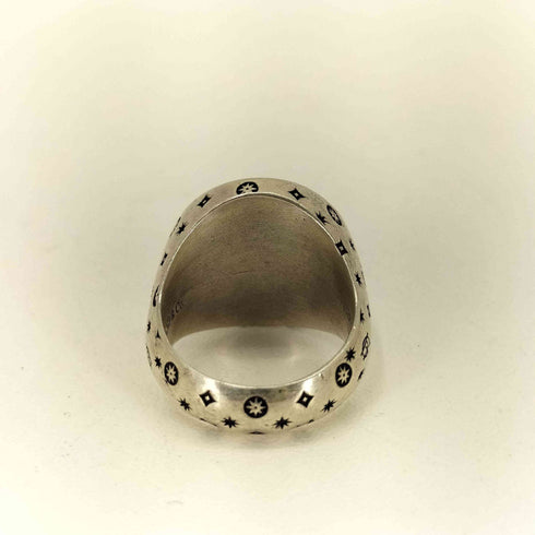 グラッドハンド GLADHAND FAMILY CREST & PLAIN STERLING 総柄 シグネットリング メンズ 10
