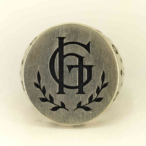 グラッドハンド GLADHAND FAMILY CREST & PLAIN STERLING 総柄 シグネットリング メンズ 10
