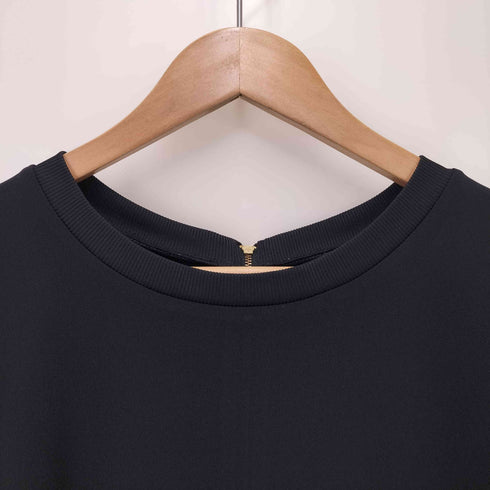 ドゥドゥ DouDou 24AW バックジップ5分袖ワンピース レディース FREE