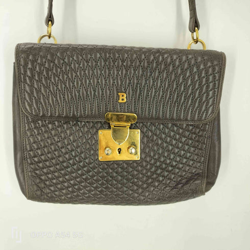 バリー BALLY MADE IN ITALY イタリア製 ロゴ プレート キルティング レザー 本革 ショルダー バッグ レディース