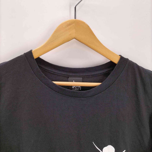 ステューシー Stussy × HEEL BRUSE ヒール ブルース コラボ スカル ショーンフォント 両面 袖 プリント L/S カットソー Tシャツ ロンT メンズ import:XL