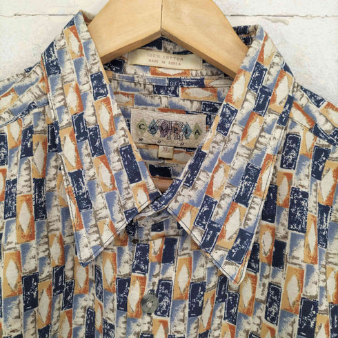 カンピアモダ CAMPIA MODA 総柄コットンシャツ メンズ XL