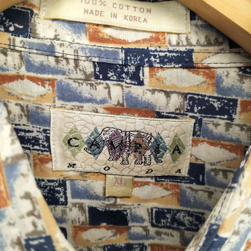 カンピアモダ CAMPIA MODA 総柄コットンシャツ メンズ XL