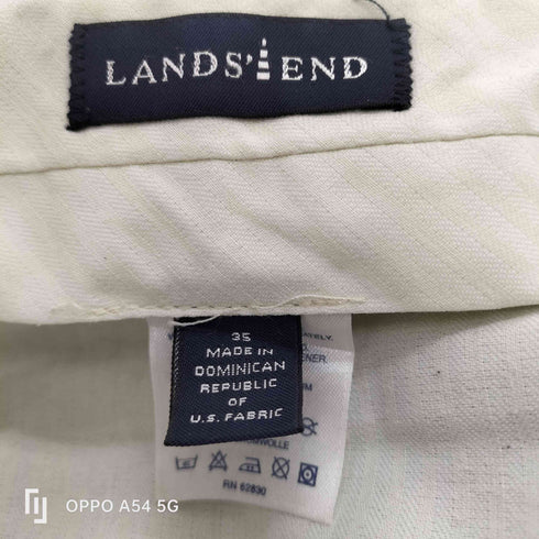 ランズエンド LANDS END コットン ワイド テーパード チノ トラウザー パンツ メンズ 35