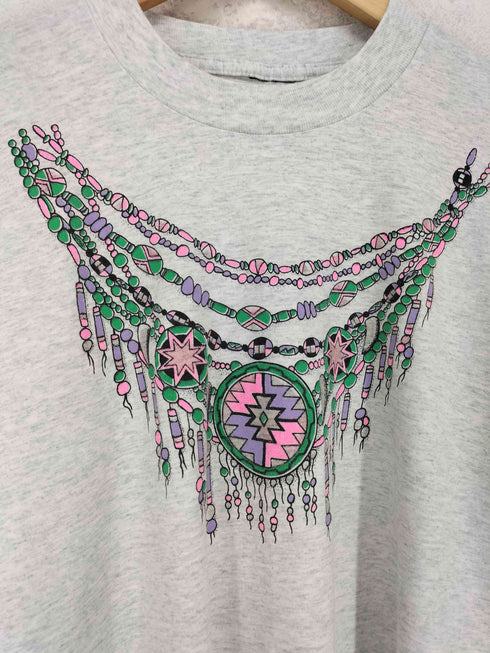 90S シングルステッチ ネイティブアメリカン クルーネック 半袖Tシャツ カットソー メンズ