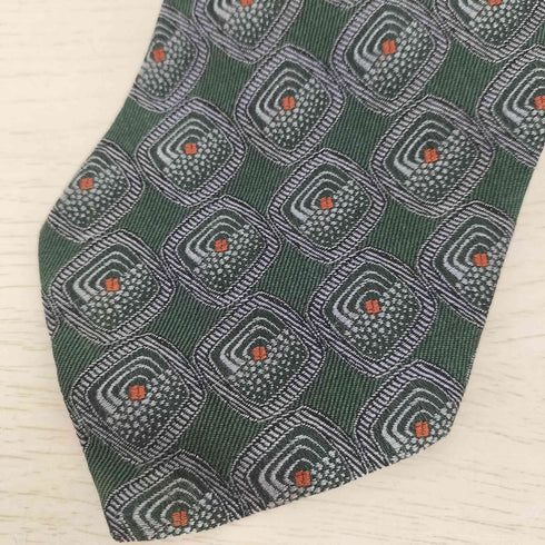 ジョルジオアルマーニ Giorgio Armani イタリア製 白タグ 幾何学柄 シルク ネクタイ メンズ