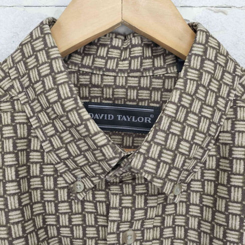 デヴィッドテイラー david taylor 総柄コットンBDシャツ メンズ L