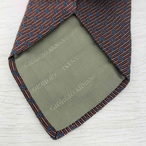 ジョルジオアルマーニ Giorgio Armani イタリア製 白タグ 総柄 シルク ネクタイ メンズ