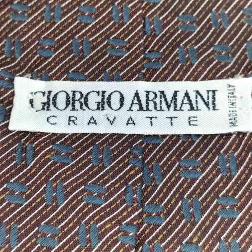 ジョルジオアルマーニ Giorgio Armani イタリア製 白タグ 総柄 シルク ネクタイ メンズ