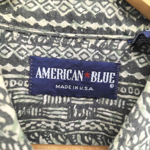AMERICAN BLUE USA製 総柄BDシャツ メンズ XL