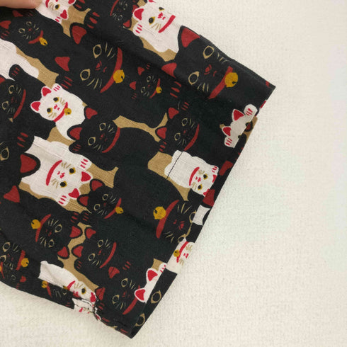 THE SHARKEYS GALLERY 招き猫 S/S ボタンダウンシャツ レディース JPN:M