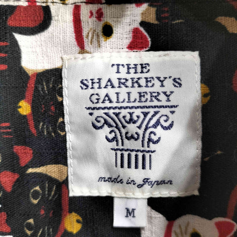 THE SHARKEYS GALLERY 招き猫 S/S ボタンダウンシャツ レディース JPN:M