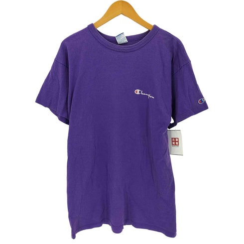 チャンピオン Champion USA製 90S 青タグ シングルステッチ ロゴプリントクルーネックTシャツ メンズ import:L