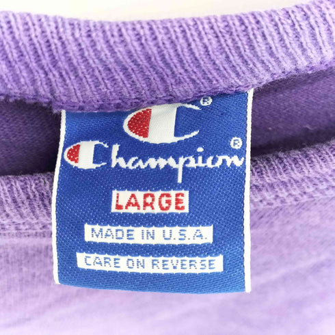 チャンピオン Champion USA製 90S 青タグ シングルステッチ ロゴプリントクルーネックTシャツ メンズ import:L