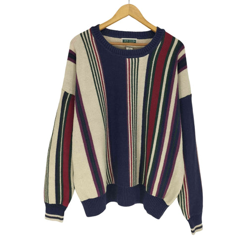 IVY CLUB CLASSICS コットンリネン ストライプニット メンズ XL