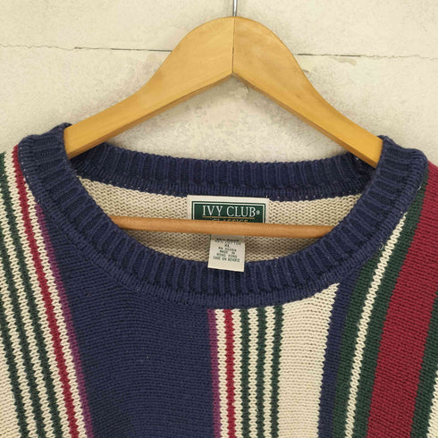 IVY CLUB CLASSICS コットンリネン ストライプニット メンズ XL