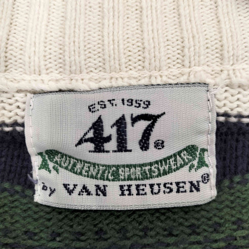 ヴァンヒューゼン VAN HEUSEN 417 コットンケーブルニット メンズ M