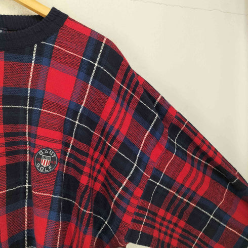 ガント GANT ロゴ刺繍チェック柄コットンニット メンズ XL