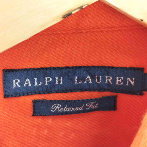 ラルフローレン RALPH LAUREN Relaxed Fit コットン ショルダー レザー ガン パッチ ハンティング シューティング L/S シャツ メンズ US:0-2