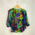 デシグアル Desigual ビジュー装飾 マルチカラープリント シワ加工 半袖 ブラウス レディース import:XS
