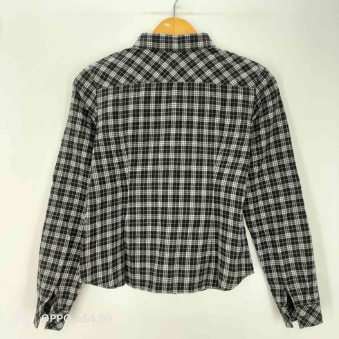 バーバリーブルーレーベル BURBERRY BLUE LABEL ロゴ 刺繍 チェック柄 コットン フランネル L/S シャツ レディース JPN:38