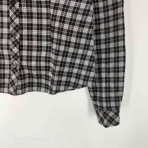 バーバリーブルーレーベル BURBERRY BLUE LABEL ロゴ 刺繍 チェック柄 コットン フランネル L/S シャツ レディース JPN:38