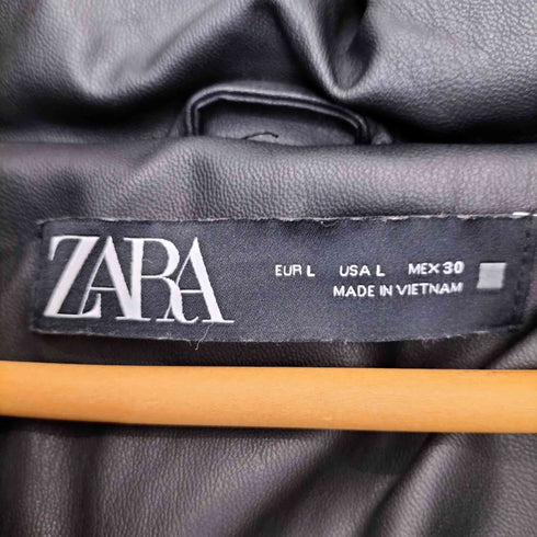 ザラ ZARA フェイクレザー 中綿 ジャケット レディース import:L