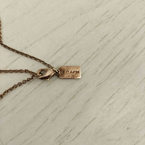 コーチ COACH ロゴプレート ストーン ゴールドネックレス レディース