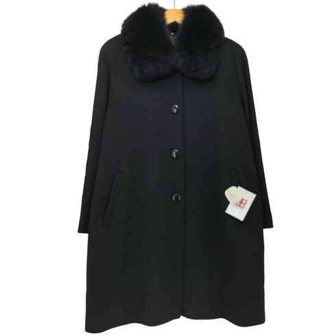 MONT LILAS 襟フォックスファー カシミア混シングルコート レディース JPN:11号