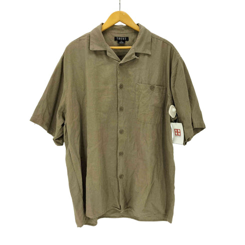 トラスト TRUST 90-00S OLD 麻 リネン レーヨン 開襟 オープンカラー S/S シャツ メンズ import:XL