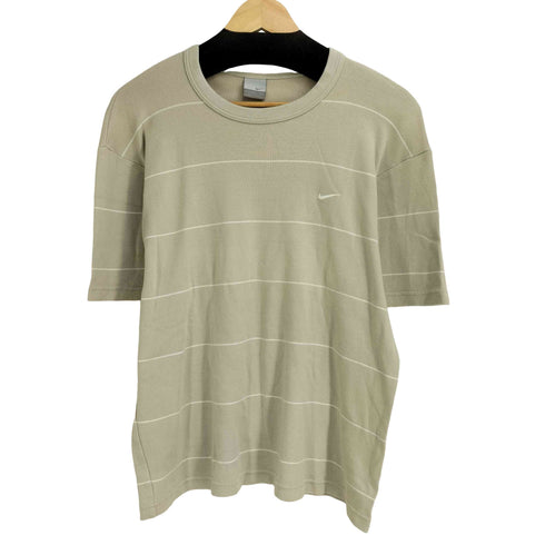 ナイキ NIKE 00S ロゴ刺繍 ボーダー S/S Tシャツ メンズ import:L