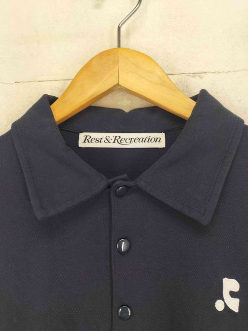 Rest&Recreation ロゴ刺繍L/Sポロシャツ レディース S