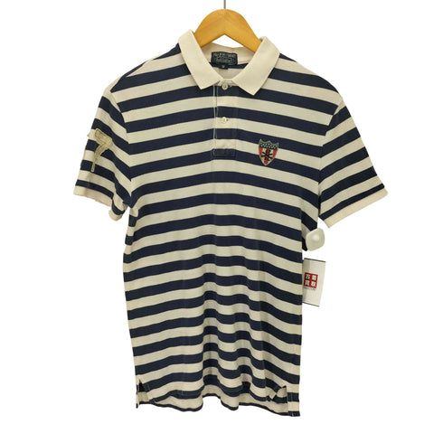ポロジーンズカンパニーラルフローレン POLO JEANS COMPANY RALPH LAUREN 90-00S エンブレム 刺繍 ボーダー S/S 鹿の子 ポロシャツ メンズ import:M