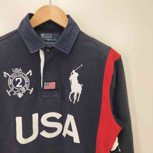 ポロバイラルフローレン Polo by RALPH LAUREN CUSTOM FIT ビッグポニー USA 刺繍 L/S ラガー シャツ メンズ import:S