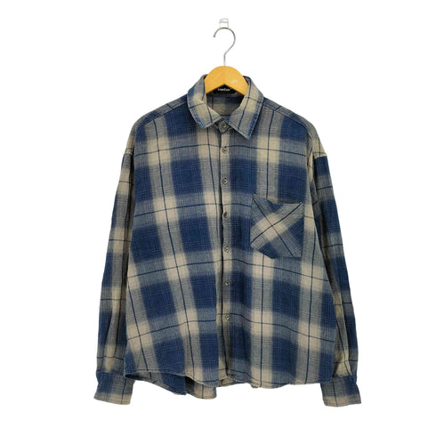 MaxDstr オンブレチェック テールカット L/S シャツ メンズ import:M